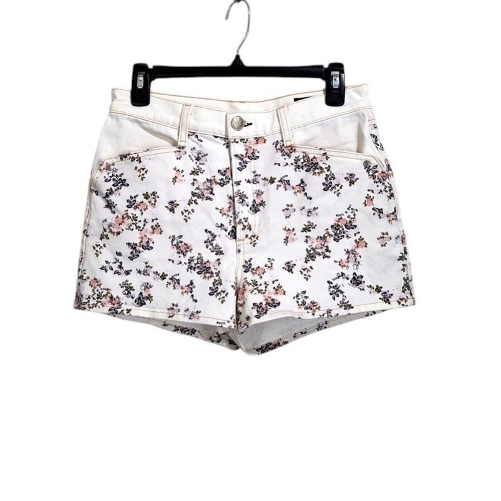 Rag Bone Ellie Short‎ 27 Ivory Micro Floral High Rise Casual Cottagecore NWT